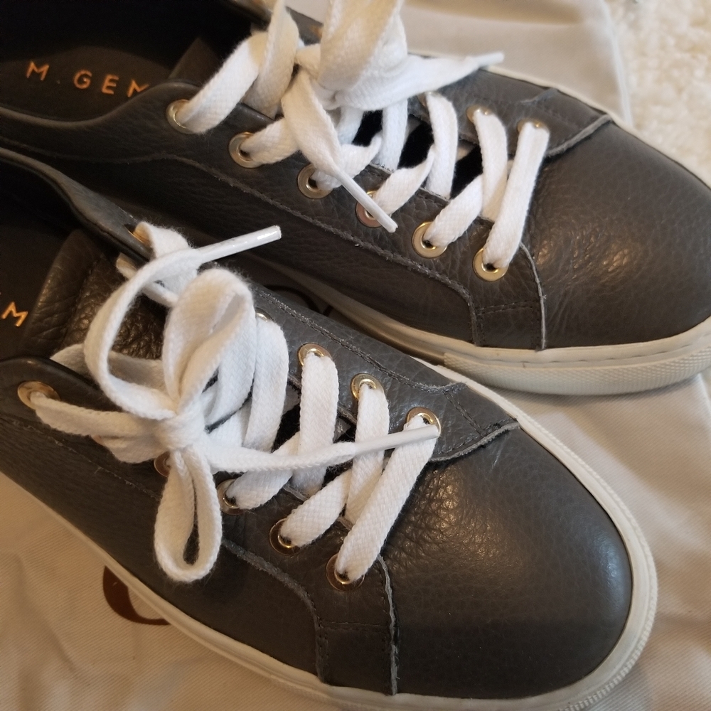 M. Gemi Gray Palestra Leather Sneaker 37.5 7.5 - Picture 4 of 6